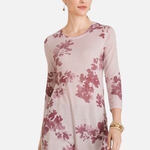 CHICO'S XS Floral Side Slit Tunic